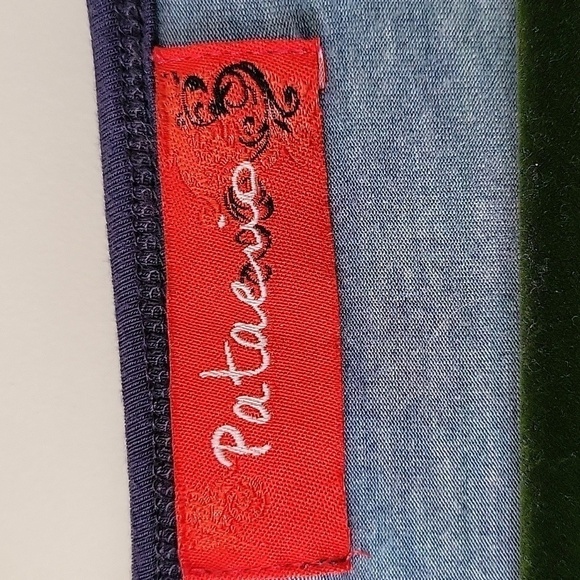 PATAERIO Watercolor Tie dye Slant Hemline Shirt Large preowned - Picture 7 of 11